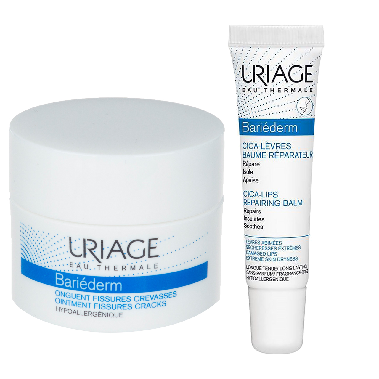 کرم ضد ترک بدن اوریاژ مدل bariederm به همراه بالم ترمیم کننده لب اوریاژ سری bariederm مدل cica lips