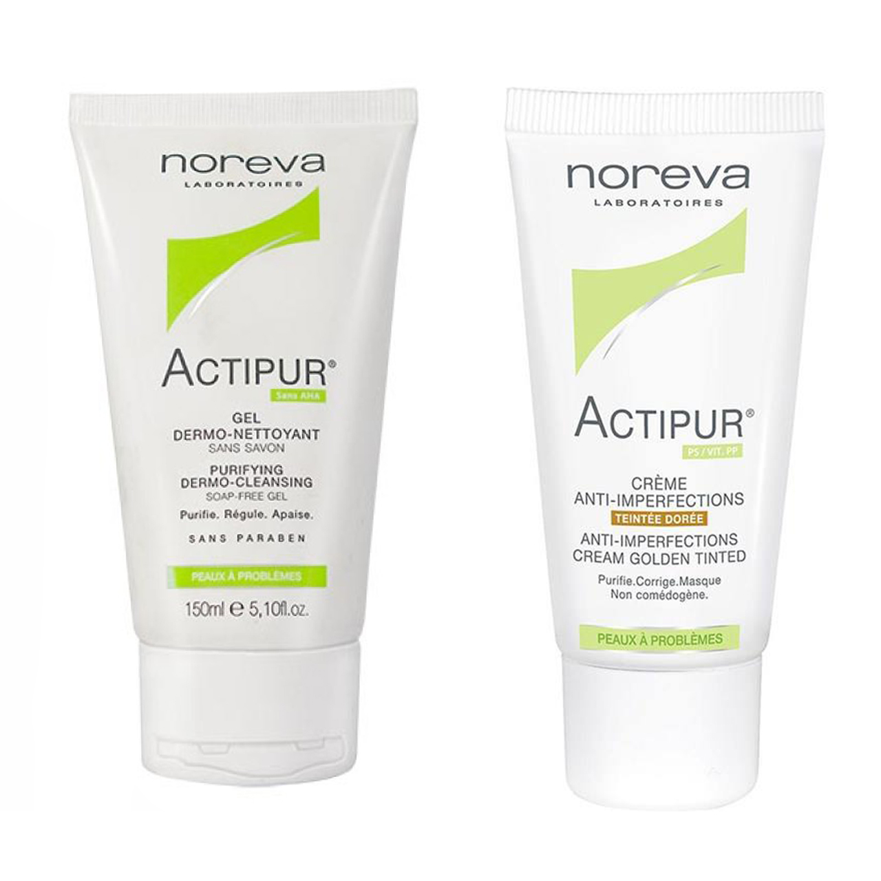 کرم ضد جوش رنگی نوروا مدل actipur bb dark cream حجم 30 میلی لیتر به همراه ژل شوینده