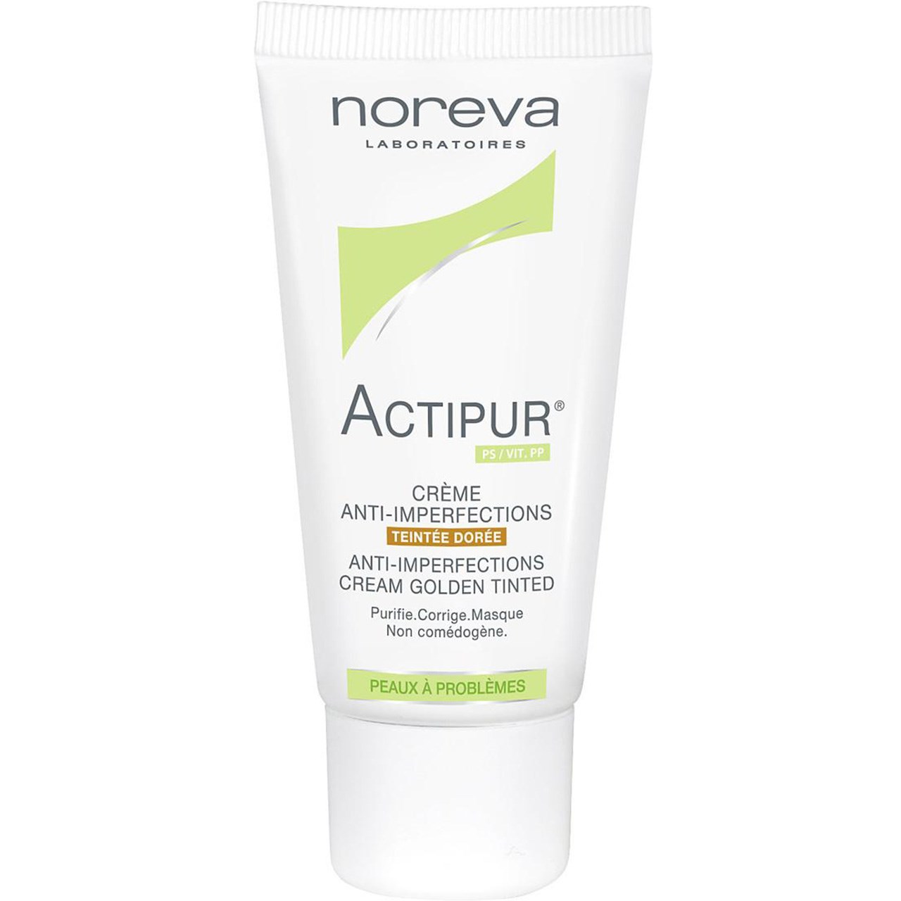 کرم ضد جوش نوروا سری actipur مدل golden tinted حجم 30 میلی لیتر