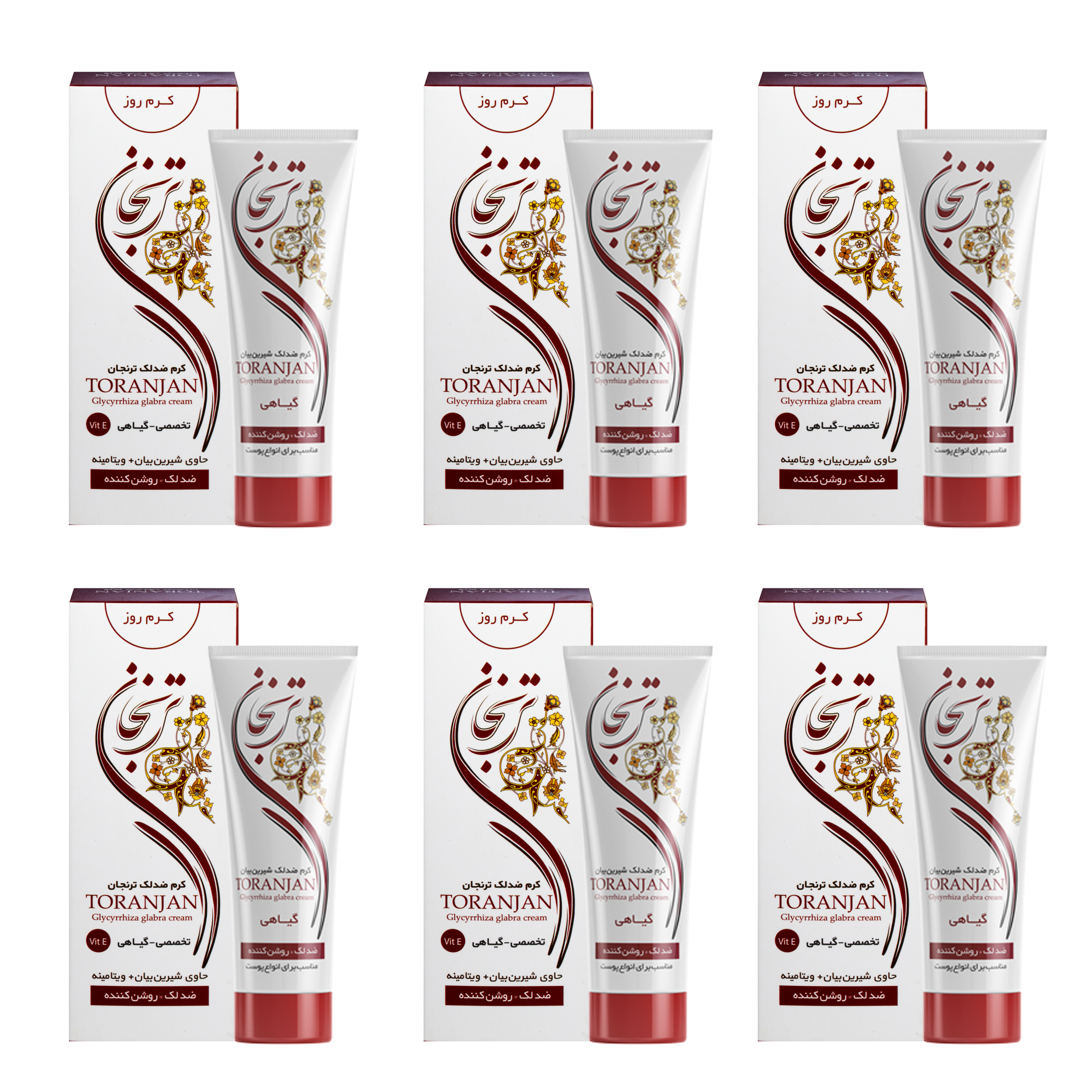 کرم ضد لک ترنجان مدل glycyrrhiza glabra حجم 50 میلی لیتر بسته 6 عددی