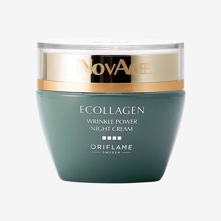 کرم ضد چروک شب اوریفلیم مدل 33982 novage ecollagen wrinkle power حجم 50 میلی لیتر
