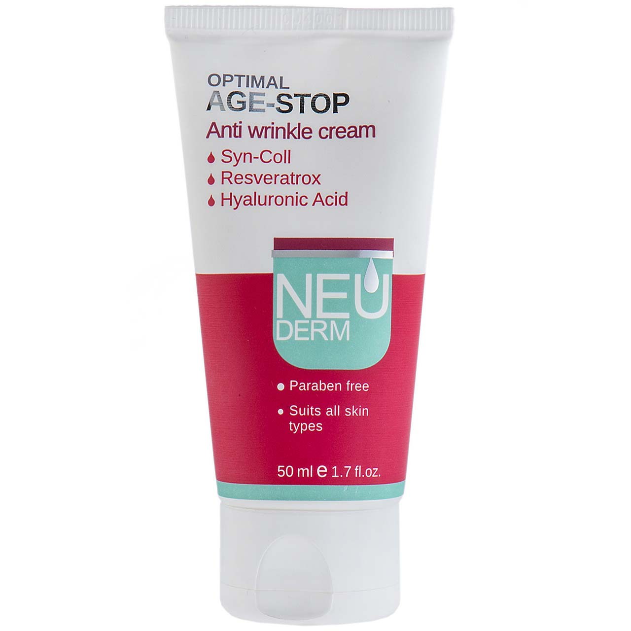 کرم ضد چروک نئودرم مدل optimal age stop حجم 50 میلی لیتر