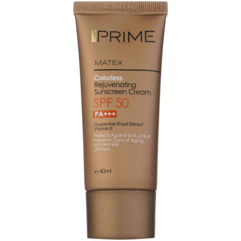 کرم ضدآفتاب بدون رنگ پریم مدل anti aging spf 50 حجم 40 میلی لیتر