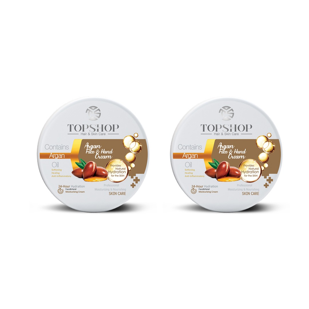 کرم مرطوب کننده تاپ شاپ مدل روغن آرگان حجم 200 میلی لیتر بسته 2 عددی