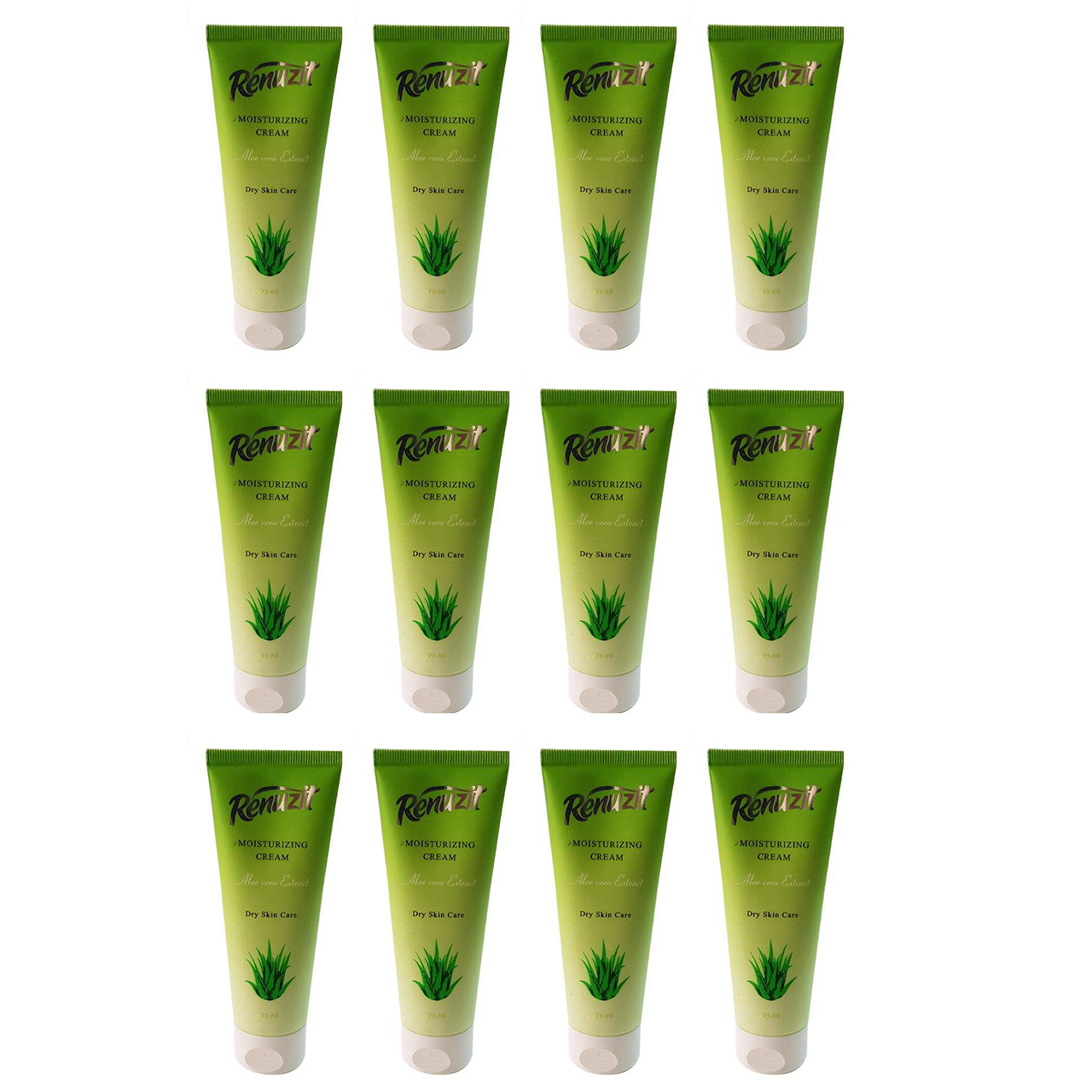 کرم مرطوب کننده رینو زیت مدل aloe vera حجم 75 میلی لیتر مجموعه 12 عددی