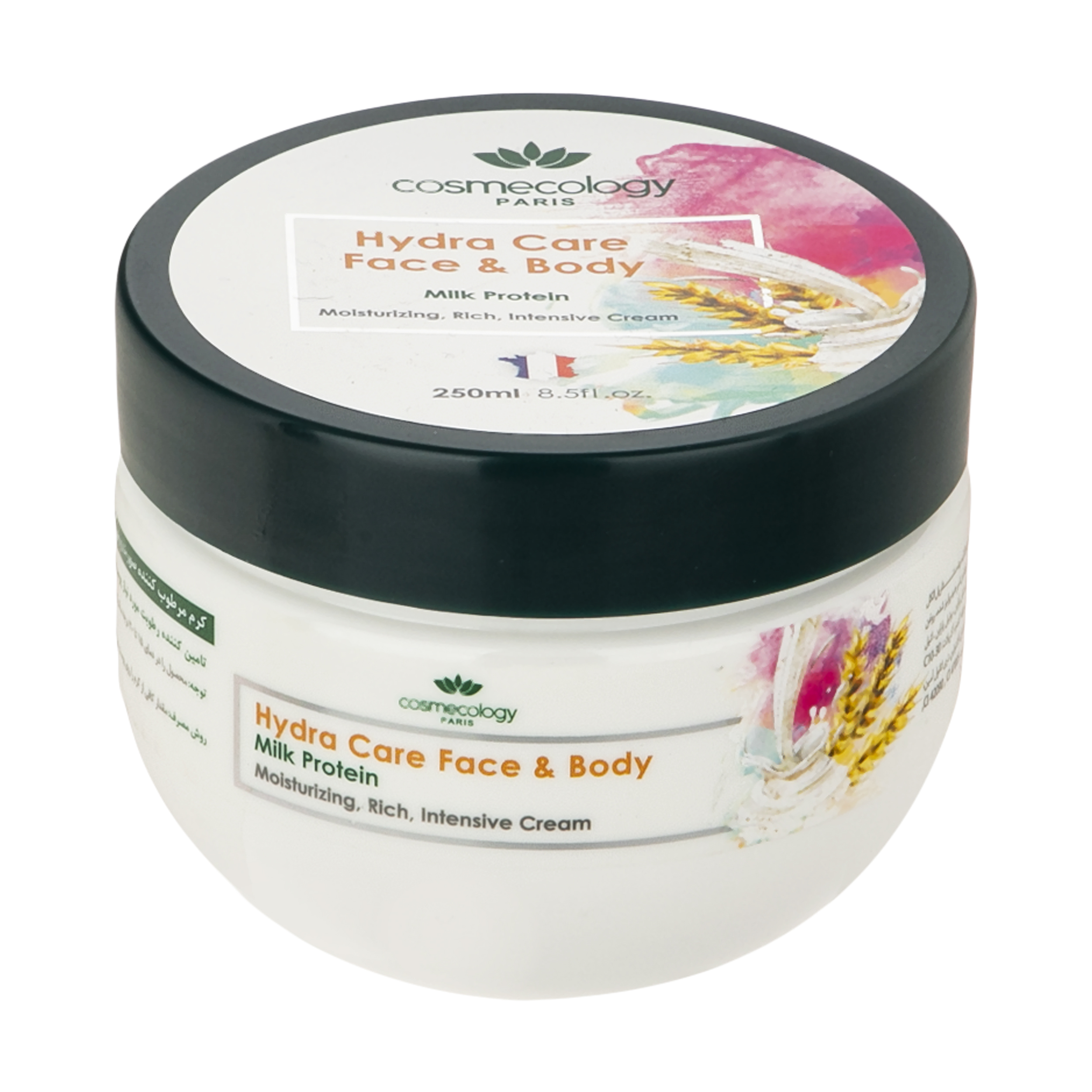 کرم مرطوب کننده پوست صورت و بدن کاسمکولوژی مدل milk protein حجم 250 میلی لیتر