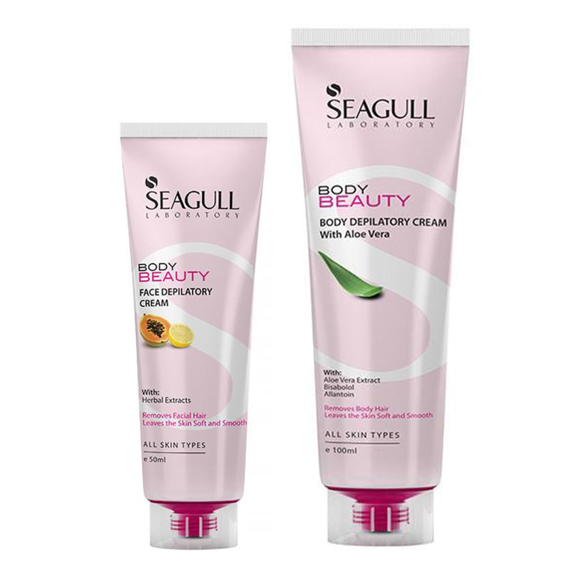 کرم موبر سی گل مدل aloevera حجم 100 میلی لیتر به همراه کرم موبر صورت سی گل مدل body beauty حجم 50 میلی لیتر