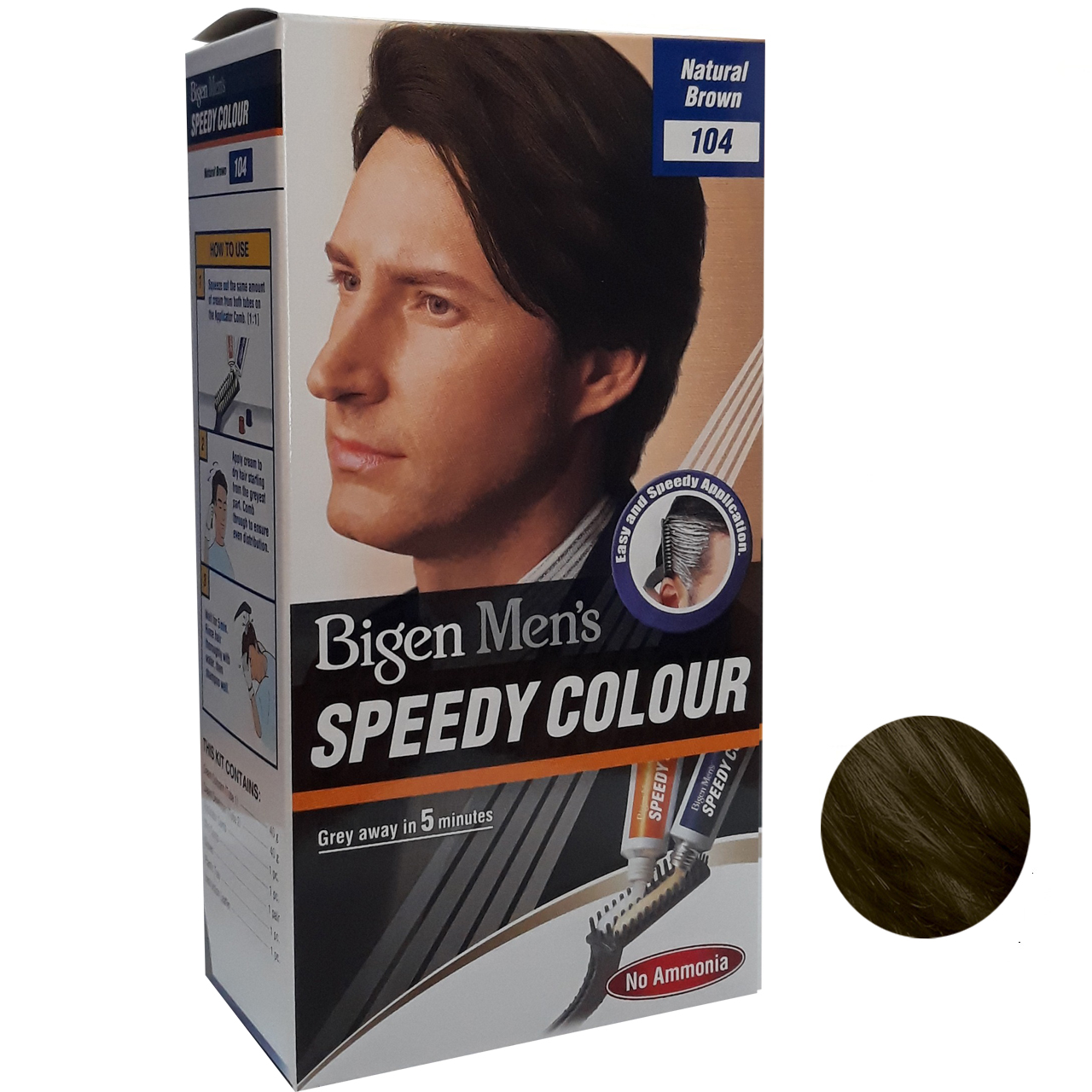 کیت رنگ مو بیگن سری speedy colour شماره 104 حجم 40 میلی لیتر رنگ قهوه ای طبیعی