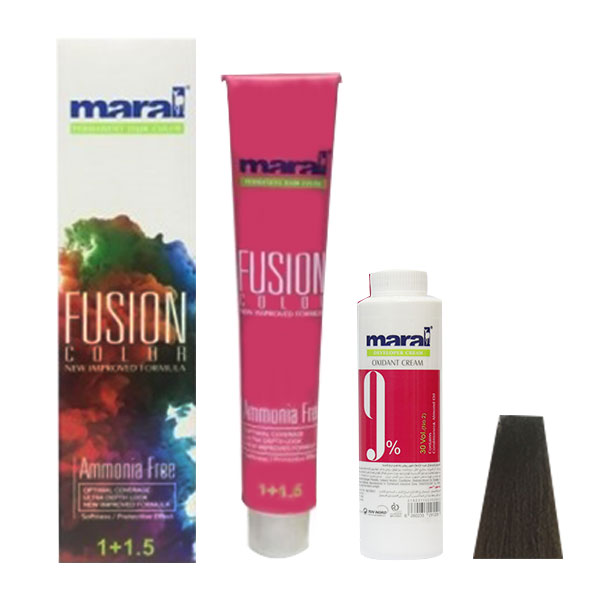 کیت رنگ مو مارال مدل fusion شماره 5.00 حجم 100 میلی لیتر رنگ قهوه ای روشن اکسترا