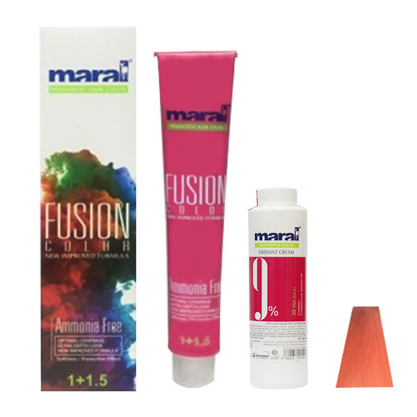 کیت رنگ مو مارال مدل fusion شماره 7.706 حجم 100 میلی لیتر رنگ قرمز بلوند پرتقالی