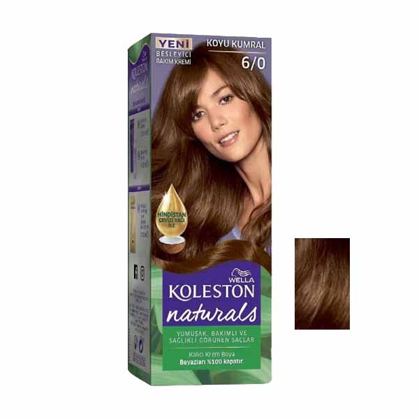 کیت رنگ مو ولا سری naturals شماره 6.0 حجم 50 میلی لیتر رنگ قهوه ای کاراملی