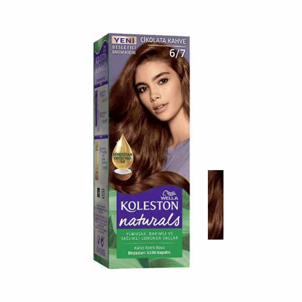 کیت رنگ مو ولا سری naturals شماره 6.7 حجم 50 میلی لیتر رنگ قهوه ای شکلاتی