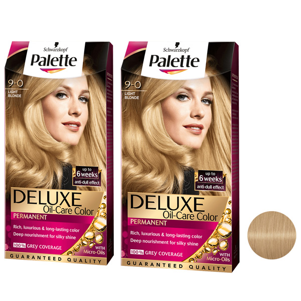 کیت رنگ مو پلت سری deluxe شماره 0 9 حجم 50 میلی لیتر رنگ بلوند روشن مجموعه 2 عددی