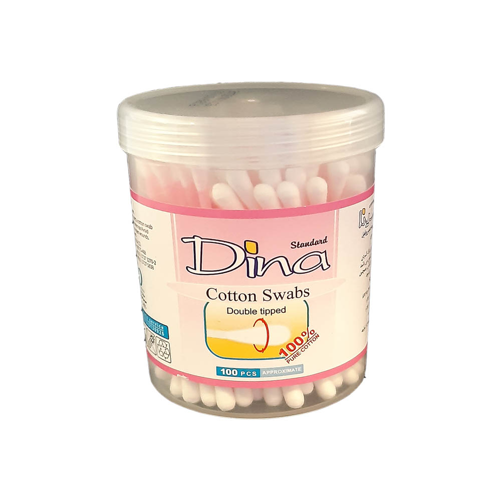 گوش پاک کن دینا مدل double tipped بسته 100 عددی