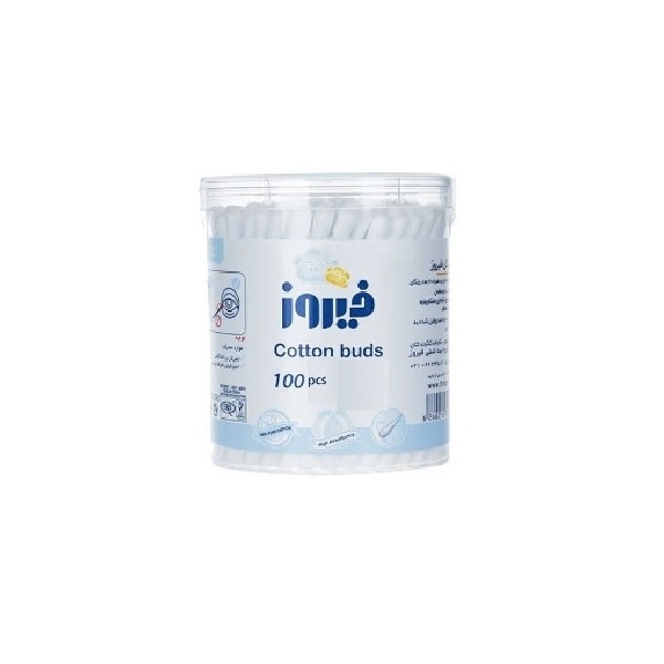 گوش پاک کن فیروز مدل cotton tuds بسته 100 عددی
