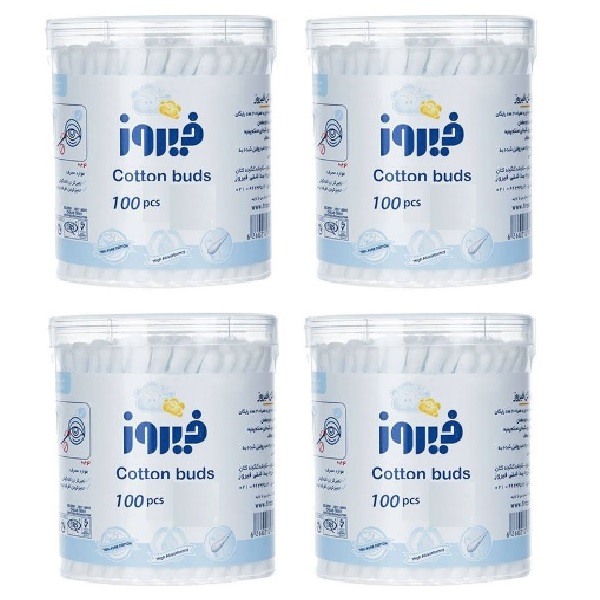 گوش پاک کن فیروز مدل cotton بسته 4 عددی